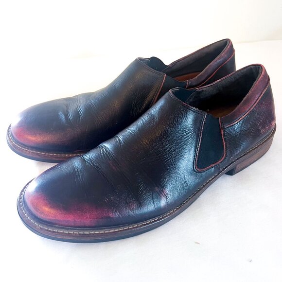 Naot Director Handcrafted Black Burgundy Fade Leather Loafers  EU 47 US men\'s 14 main image 8